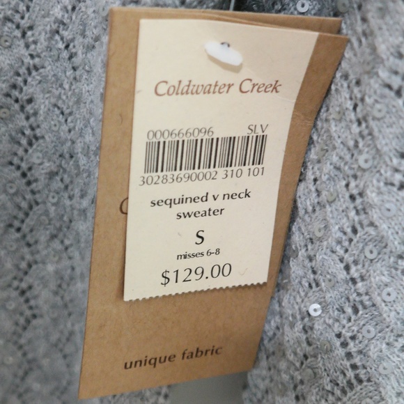 Coldwater Creek Sequined V Neck Sweater - Picture 7 of 8